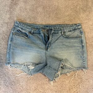 Torrid Light Blue Distressed Jean Shorts